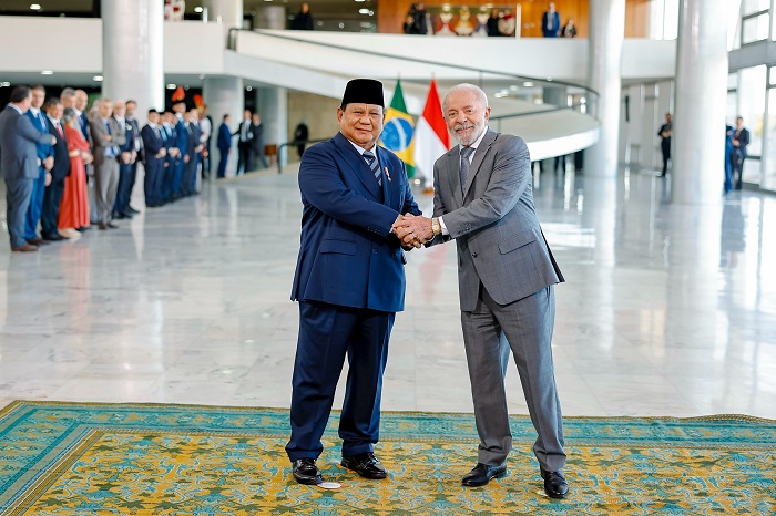 Presiden Republik Indonesia Prabowo Subianto di upacara penuh makna di halaman Istana Palácio do Planalto. (Dok. Tim Media Prabowo)
